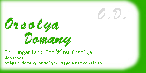 orsolya domany business card